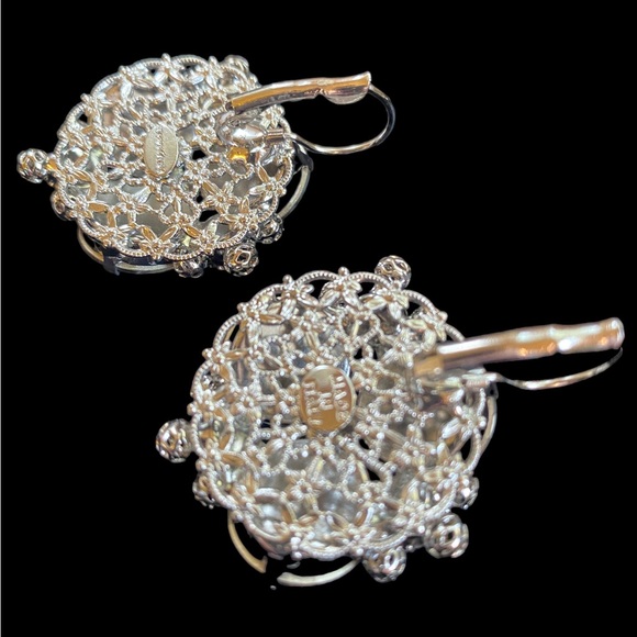 Italian Swarovski Sapphire Crystal Earrings Made in Florence - Picture 4 of 6